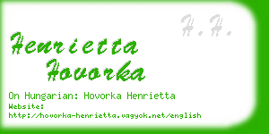 henrietta hovorka business card